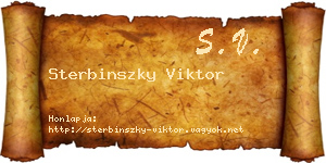 Sterbinszky Viktor névjegykártya